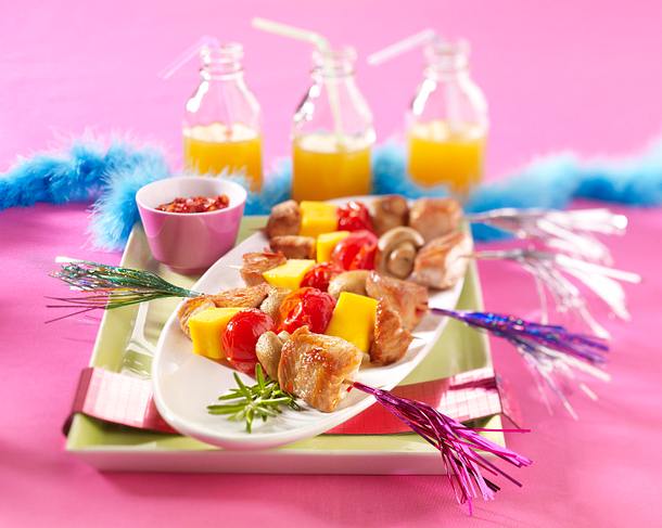 Puten-Mango-Spieße Rezept Puten-Mango-Spieße Rezept