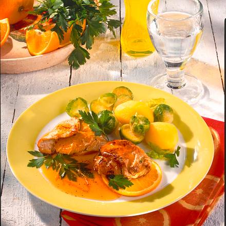 Puten-Saltimbocca mit Rosenkohl Rezept Puten-Saltimbocca mit Rosenkohl Rezept