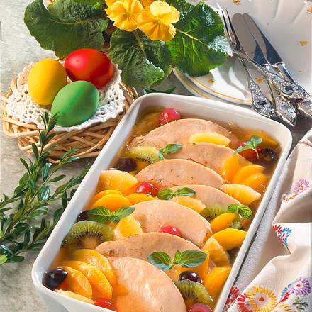 Putenbrust mit Früchten in Gelee Rezept
