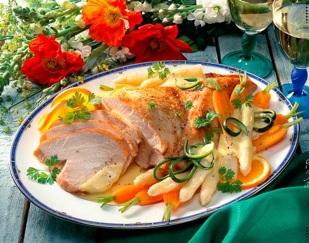 Putenbrust mit Gemüse & Orangensoße Rezept Putenbrust mit Gemüse & Orangensoße Rezept
