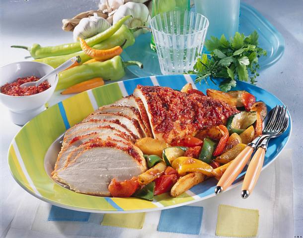 Putenbrust Piri Piri auf Gemüse Rezept