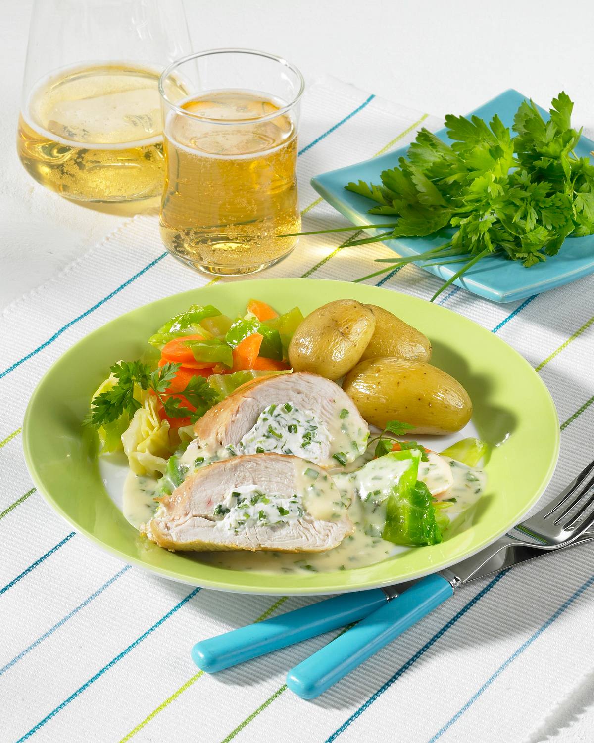 Putenfilets mit Kräutercreme Rezept