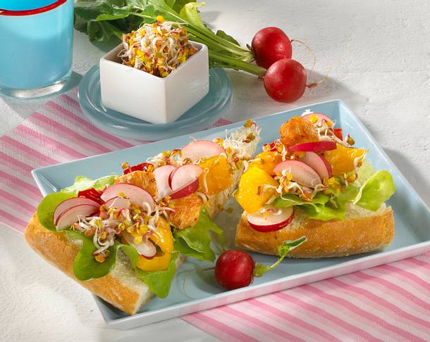 Putengeschnetzeltes auf Fladenbrot mit Radieschen Rezept Putengeschnetzeltes auf Fladenbrot mit Radieschen Rezept