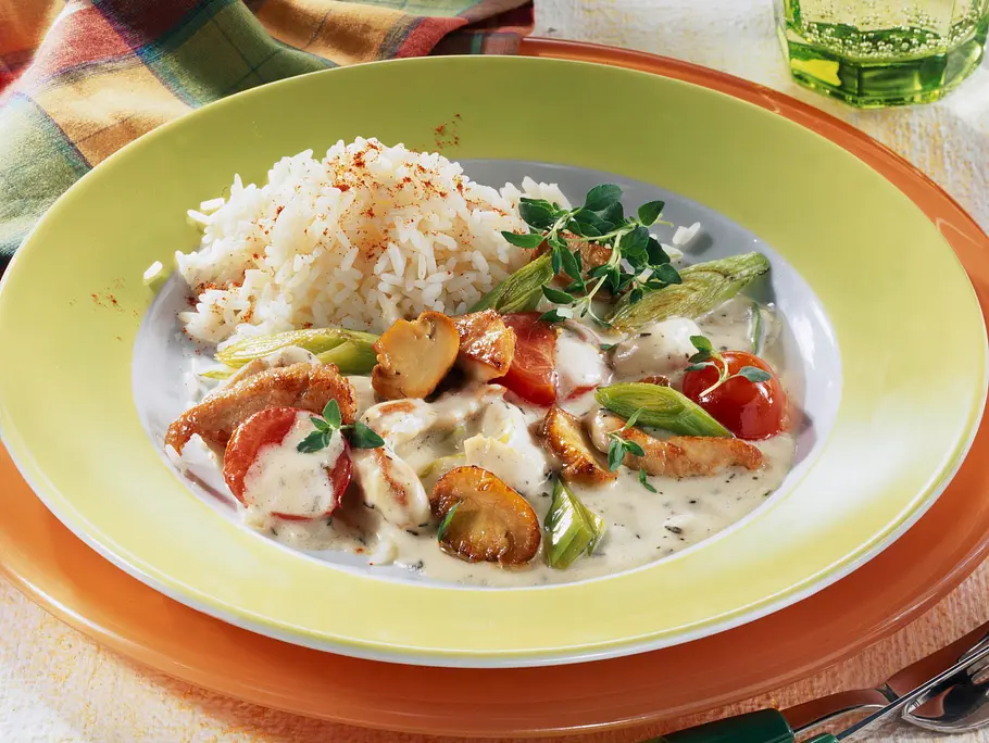 Putengeschnetzeltes mit Reis (Diabetiker) Rezept Putengeschnetzeltes mit Reis (Diabetiker) Rezept