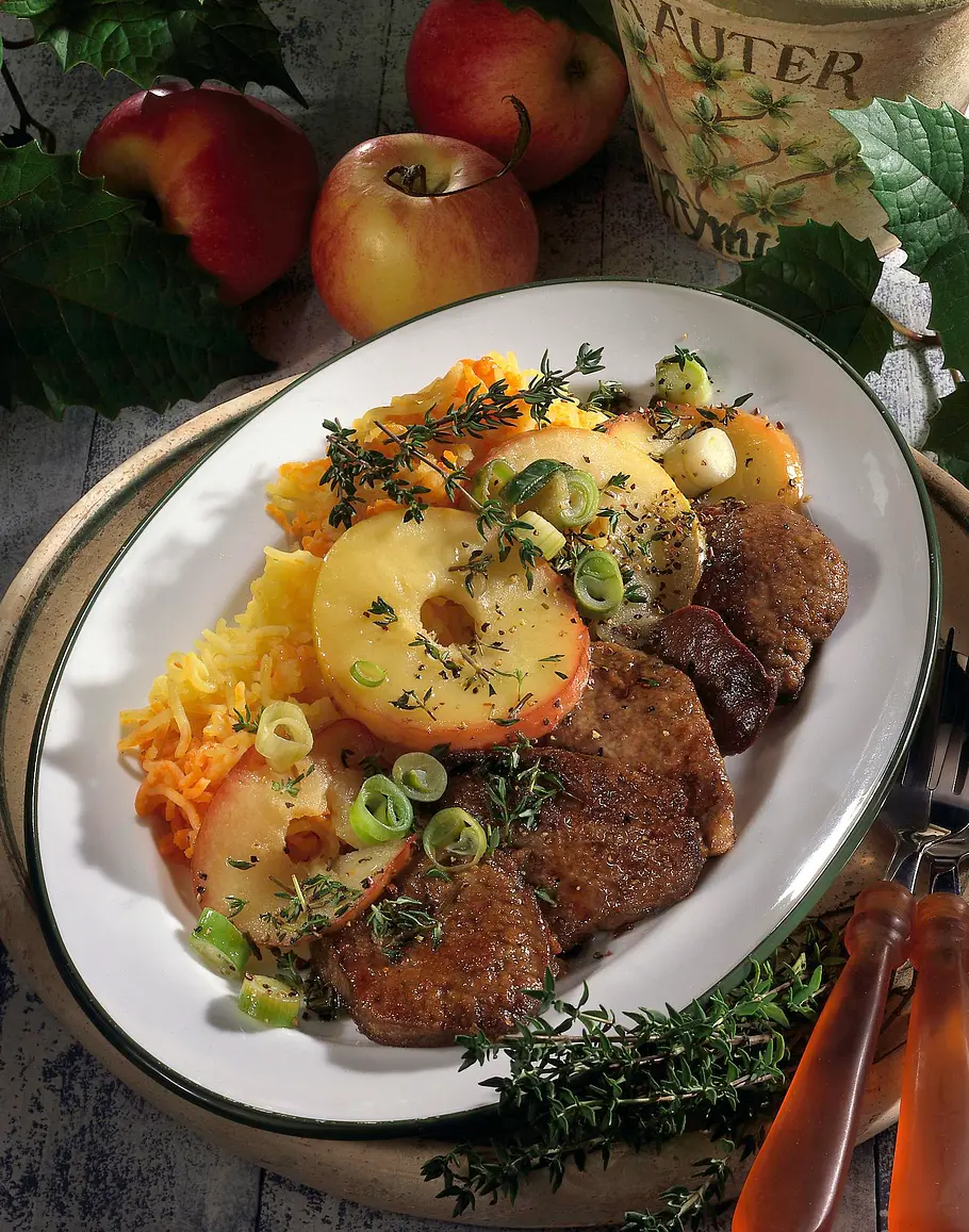Putenleber mit Apfelscheiben Rezept Putenleber mit Apfelscheiben Rezept