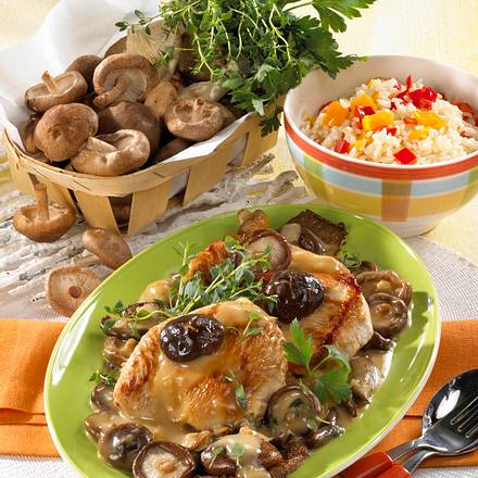 Putenmedaillons mit Shiitake-Rahm Rezept