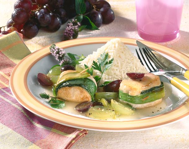 Putenmedaillons mit Traubensoße Rezept