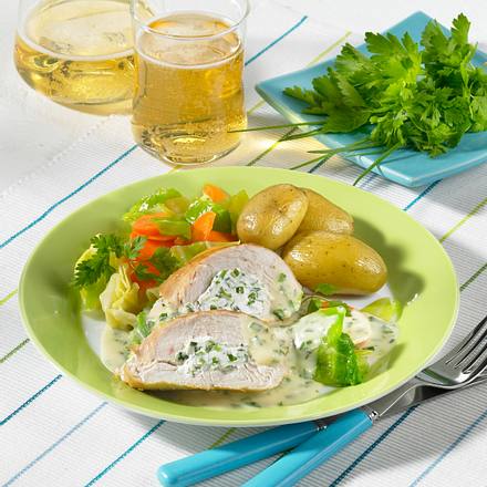 Putenmedallions mit Kräutercreme Rezept Putenmedallions mit Kräutercreme Rezept