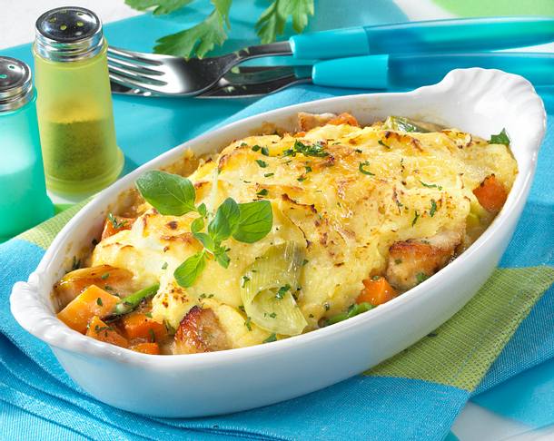 Putenragout unter Kartoffelhaube Rezept