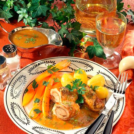 Putenröllchen mit Möhren Rezept