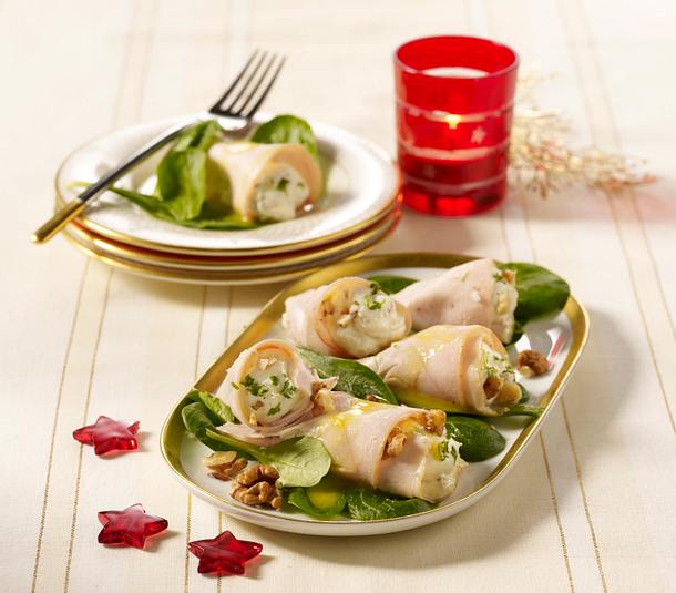 Putenröllchen mit Nuss-Honigcreme Rezept
