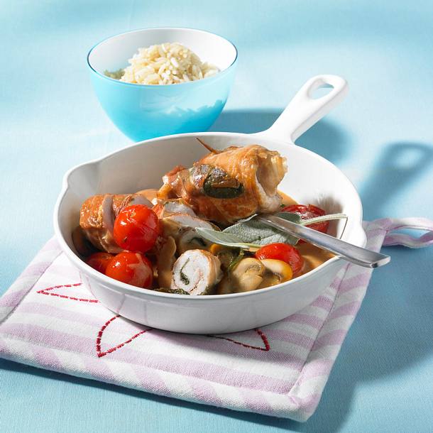 Putenröllchen mit Pilzgemüse Rezept Putenröllchen mit Pilzgemüse Rezept