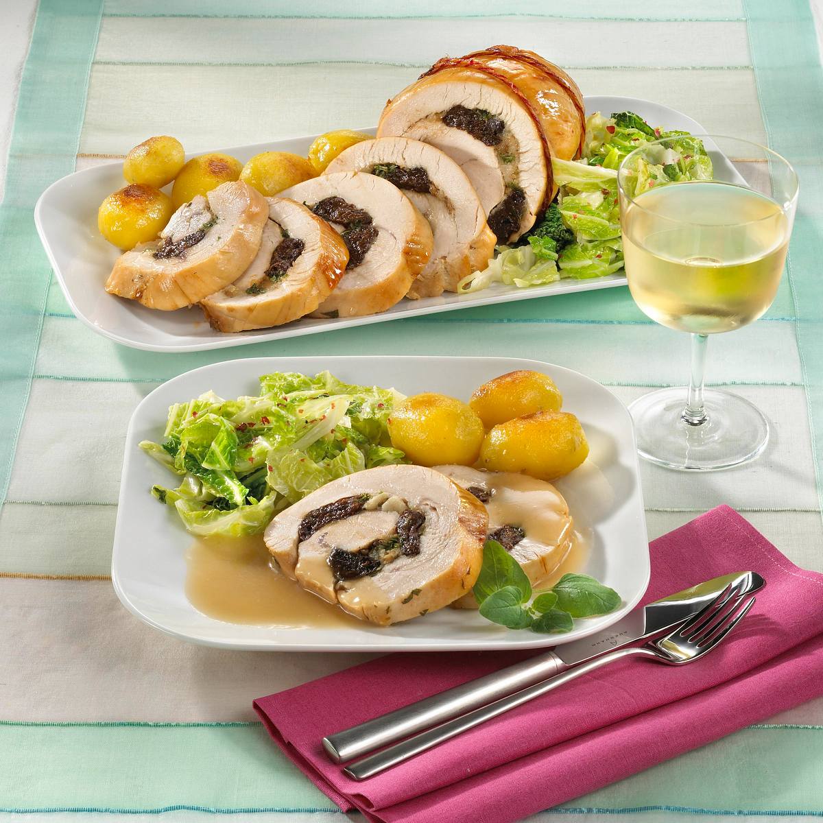 Putenrollbraten mit Backpflaumen Rezept