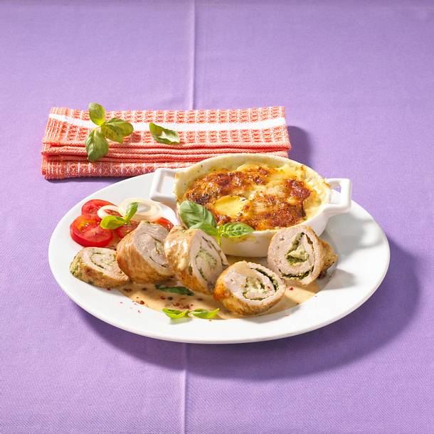 Putenrouladen mit Kartoffelgratin Rezept Putenrouladen mit Kartoffelgratin Rezept