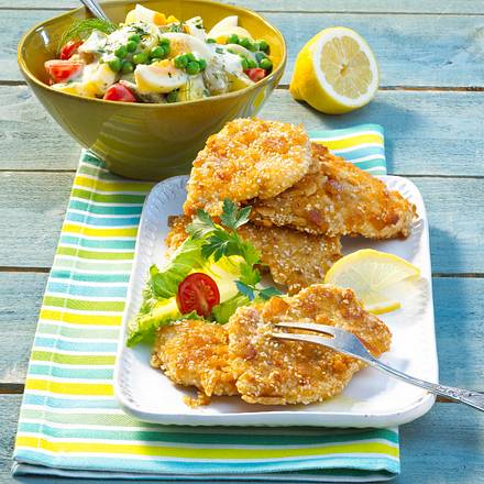 Putenschnitzel in Tuc-Sesampanade Rezept