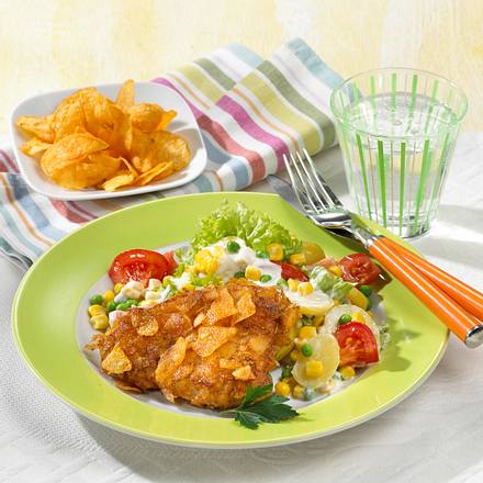 Putenschnitzel mit Chips-Kruste Rezept Putenschnitzel mit Chips-Kruste Rezept