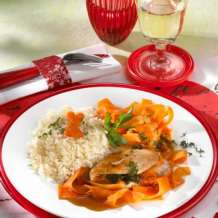 Putenschnitzel mit Möhren-Gemüse Rezept Putenschnitzel mit Möhren-Gemüse Rezept