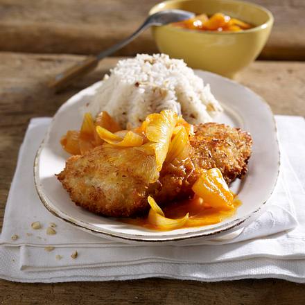 Putenschnitzel mit roter Currysoße Rezept