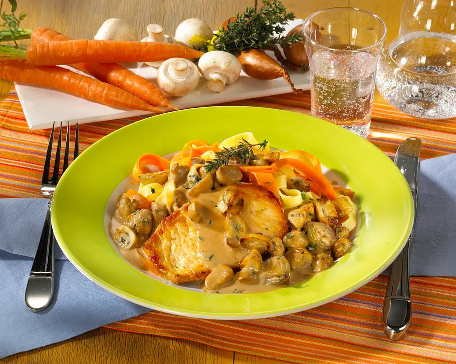 Putensteak mit feiner Pilzsoße Rezept Putensteak mit feiner Pilzsoße Rezept