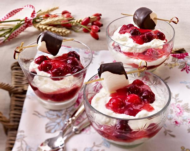 Quarkcreme mit Cranberry-Kompott Rezept
