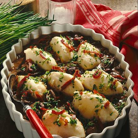 Quarkklöße mit Leberragout Rezept Quarkklöße mit Leberragout Rezept