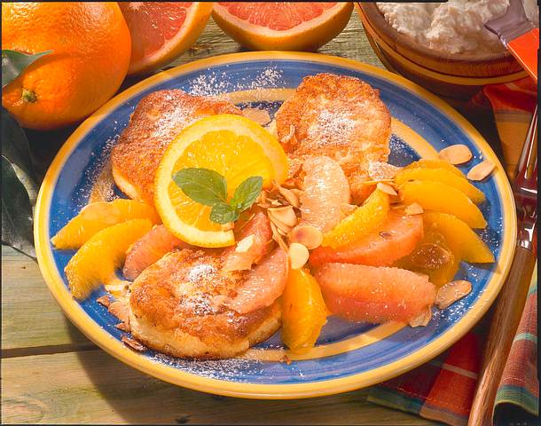 Quarkplätzchen mit Orangen und Grapefruits Rezept
