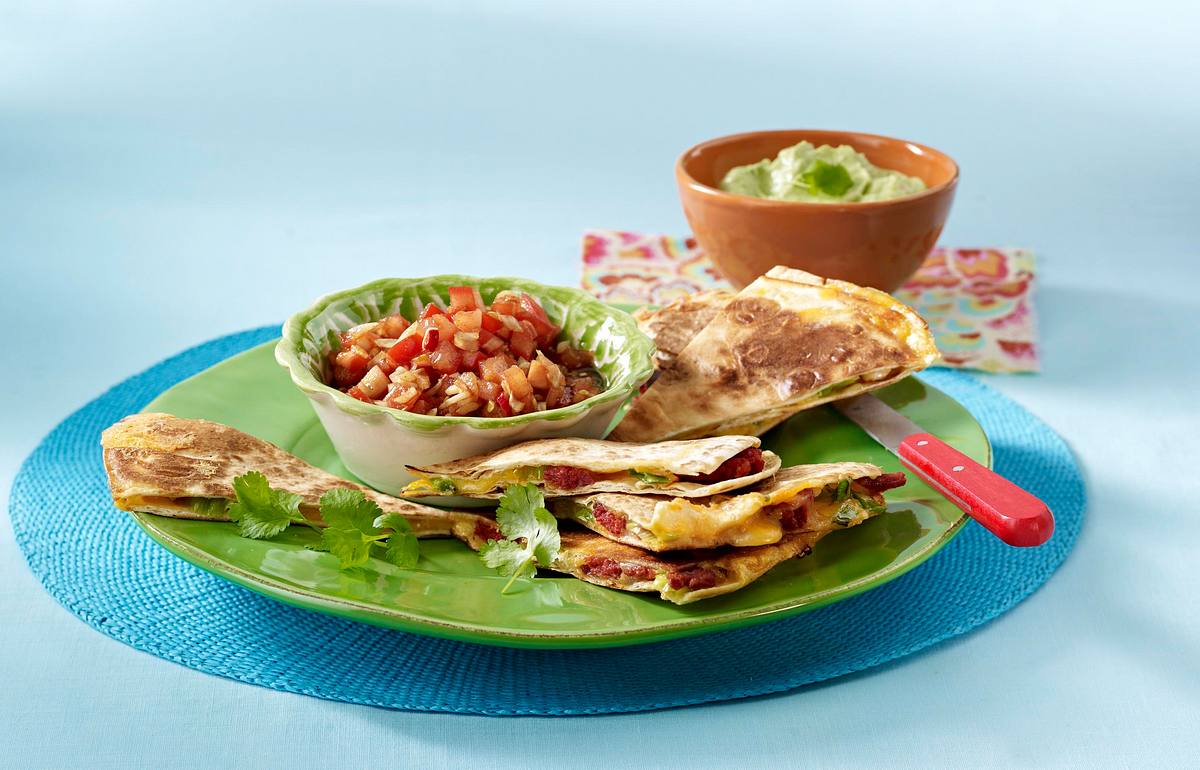 Quesadillas mit Chorizo und Garnelen Rezept