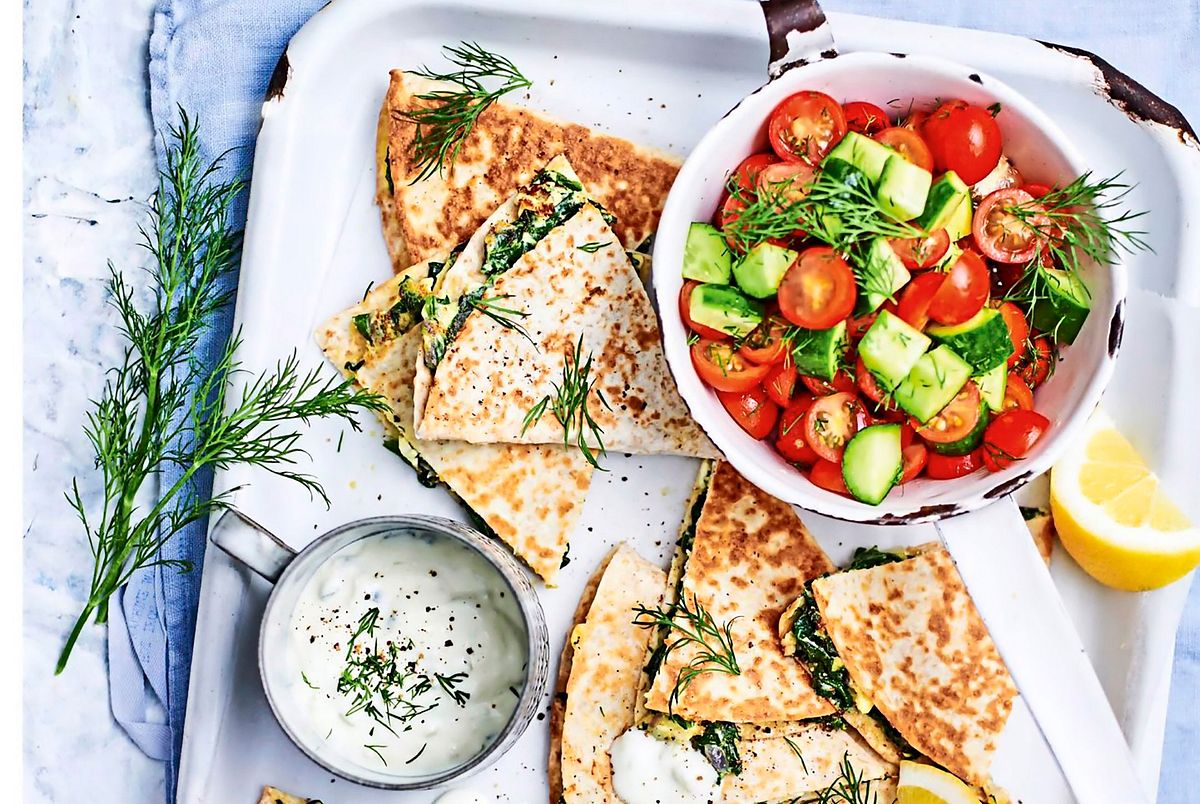 Quesadillas mit Spinat-Käse-Füllung Rezept