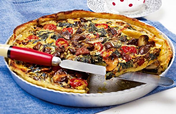 Quiche à la Pilz-Spinat Rezept Quiche à la Pilz-Spinat Rezept
