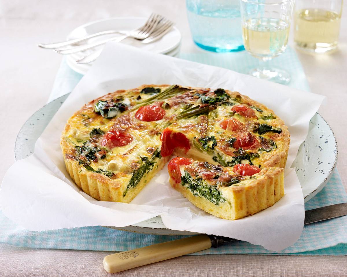 Quiche mit Frühlingsgemüse und Schinken Rezept