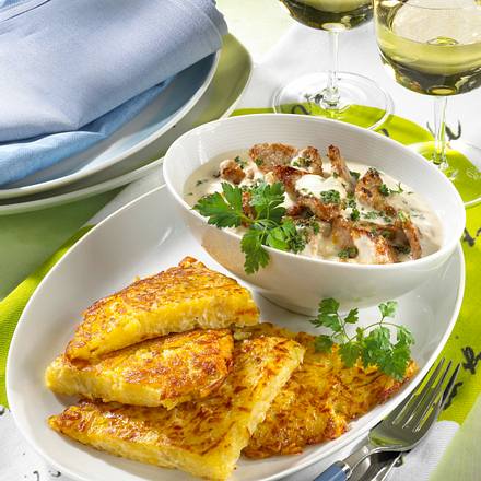 Rahm-Geschnetzeltes zu Rösti Rezept Rahm-Geschnetzeltes zu Rösti Rezept