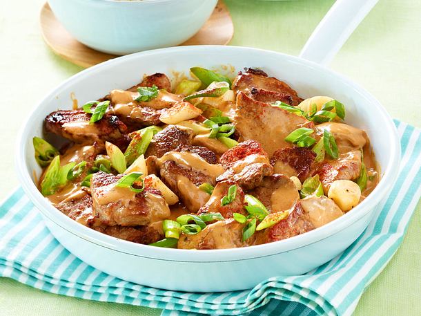 Rahmgeschnetzeltes mit Reis Rezept Rahmgeschnetzeltes mit Reis Rezept