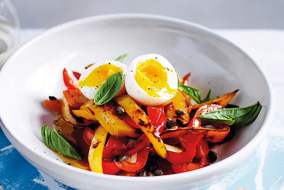 Rasante Paprikapfanne mit Ei Rezept Rasante Paprikapfanne mit Ei Rezept