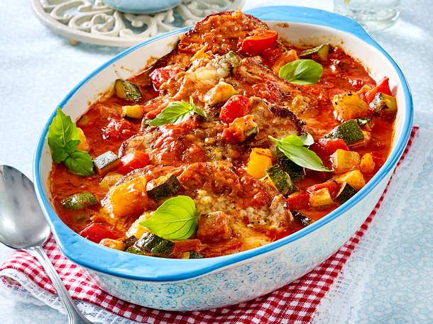 Ratatouille-Schnitzel aus dem Ofen (TITEL) Rezept Ratatouille-Schnitzel aus dem Ofen (TITEL) Rezept
