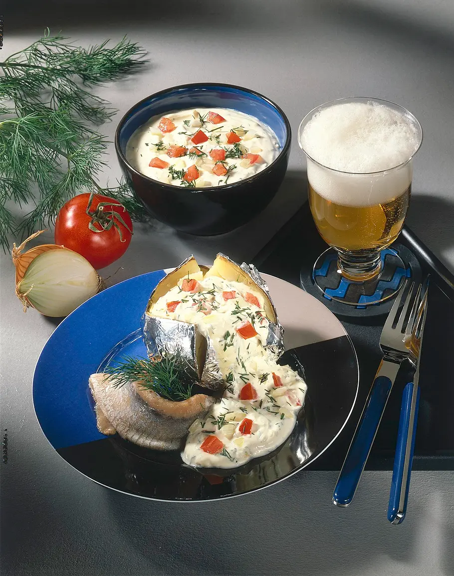 Räuchermatjes zu Folienkartoffeln Rezept
