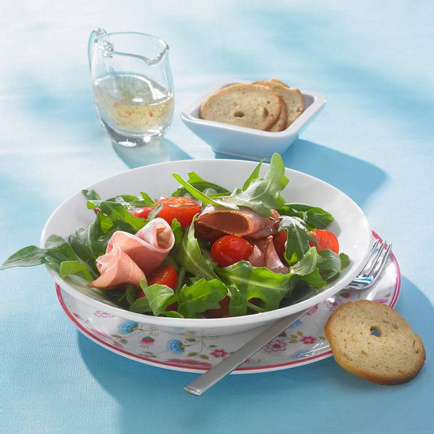 Raukesalat mit Katenschinken (Diät) Rezept