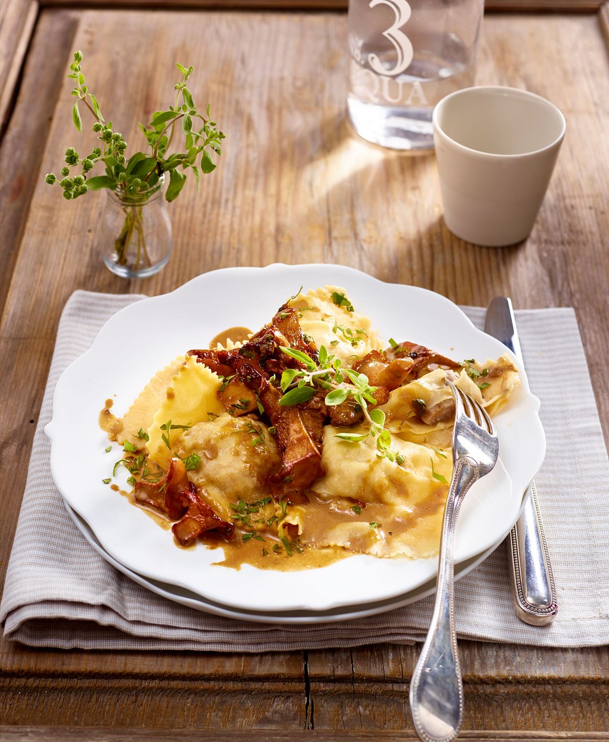 Ravioli mit Pfifferlingrahm Rezept