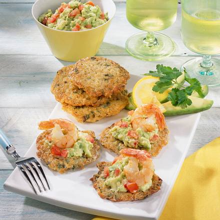 Reis-Bratlinge mit Avocado und Garnelen Rezept Reis-Bratlinge mit Avocado und Garnelen Rezept