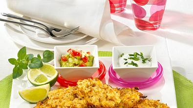 Reis-Plätzchen vom Blech mit zwei Dips Rezept - Foto: LECKER @ Bauer Media Group