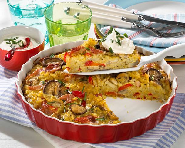 Reis-Quiche mit Pilzen Rezept Reis-Quiche mit Pilzen Rezept