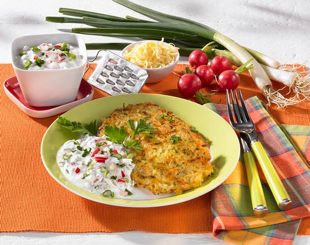 Reisbratlinge mit Frühlingsquark Rezept Reisbratlinge mit Frühlingsquark Rezept