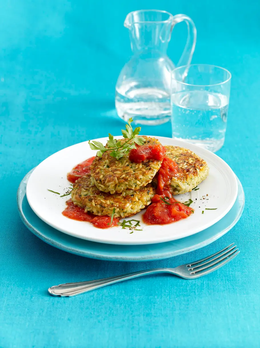 Reisbratlinge mit Tomatensoße Rezept Reisbratlinge mit Tomatensoße Rezept