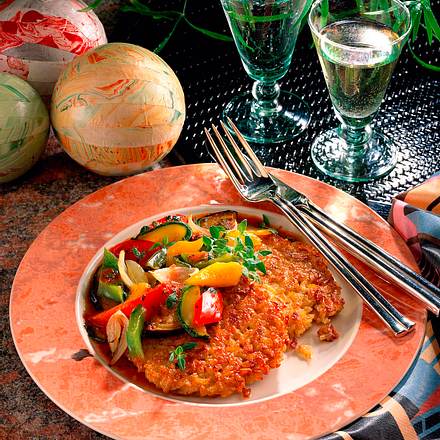 Reisplätzchen mit Ratatouille Rezept