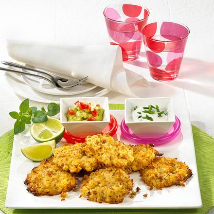 Reisplätzchen vom Blech mit Dips Rezept Reisplätzchen vom Blech mit Dips Rezept