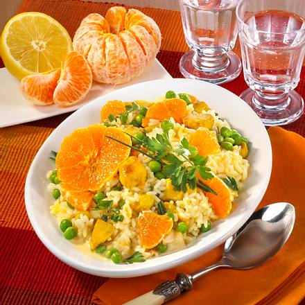 Reissalat mit Clementinenrädchen Rezept Reissalat mit Clementinenrädchen Rezept