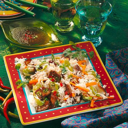 Reissalat mit Lamm Rezept Reissalat mit Lamm Rezept