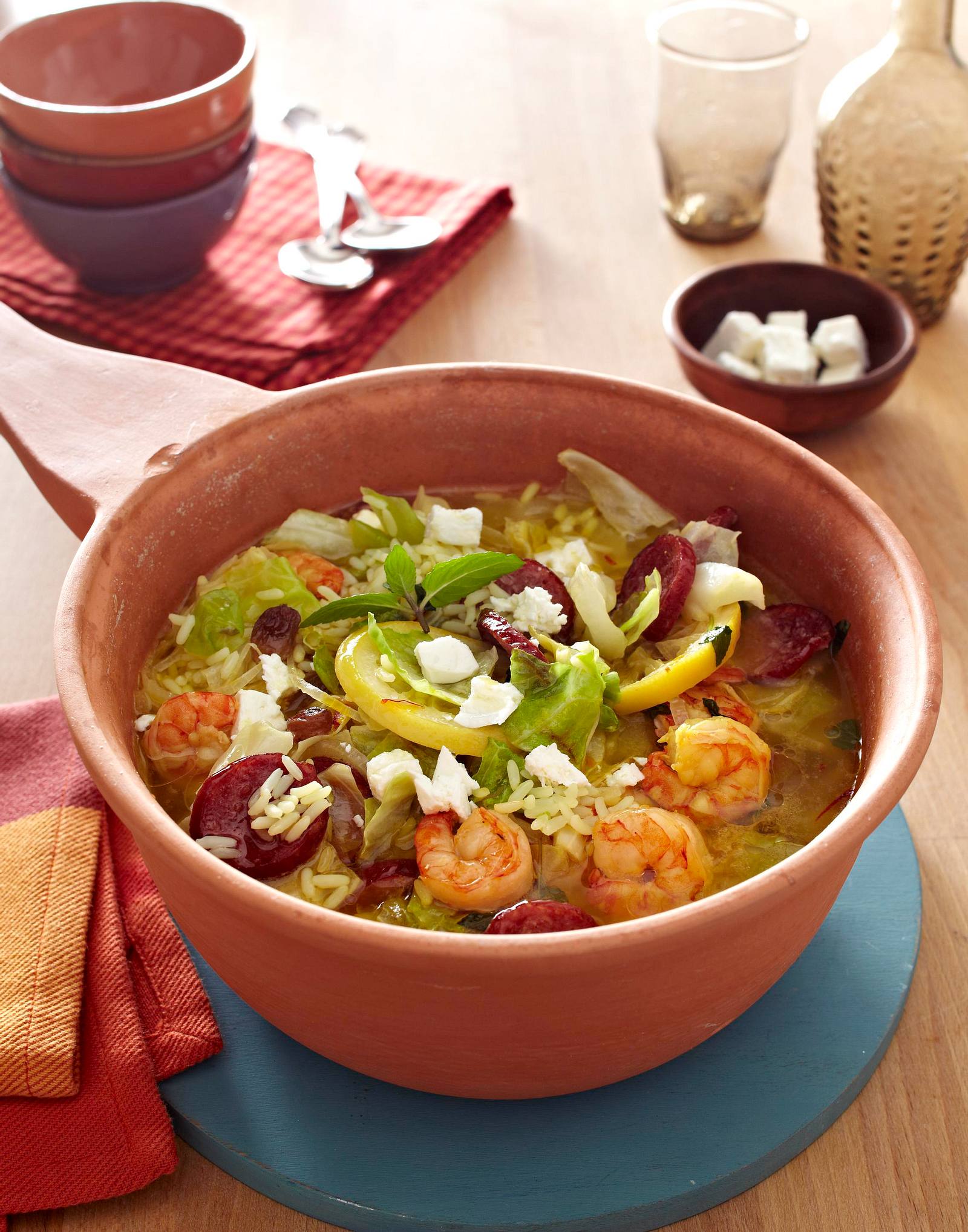 Reistopf mit Garnelen und Kabanossi Rezept | LECKER
