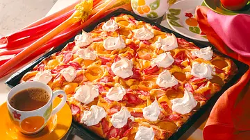 Rhabarber-Aprikosenkuchen Rezept - Foto: LECKER @ Bauer Media Group Rhabarber-Aprikosenkuchen Rezept - Foto: LECKER @ Bauer Media Group