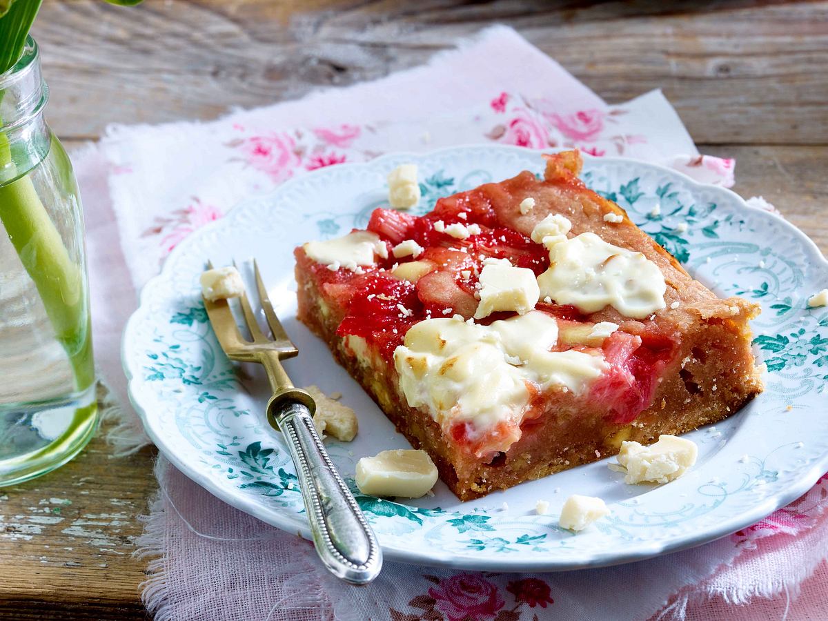 Rhabarber-Blondies Rezept