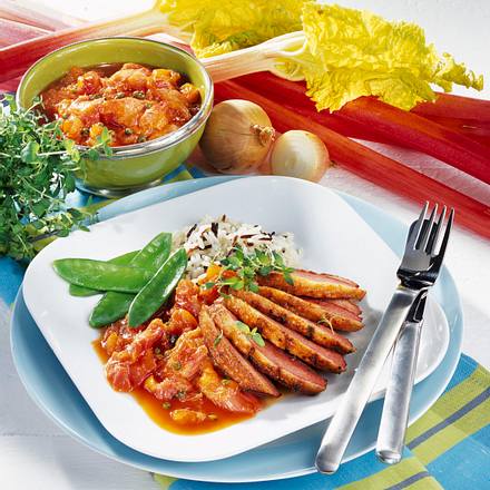 Rhabarber-Chutney zu Entenbrust Rezept Rhabarber-Chutney zu Entenbrust Rezept